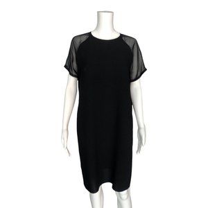 Vince Black Sheer Sleeve Shift Dress size Medium